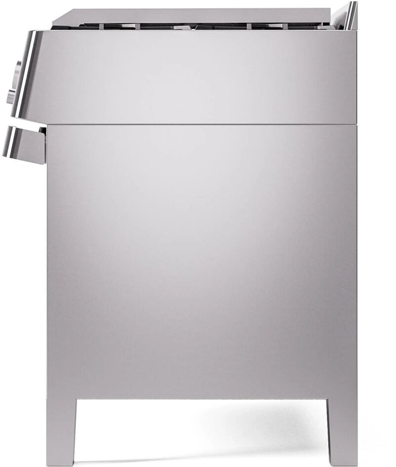 ILVE Panoramagic 48-Inch Freestanding Dual Fuel Range with Removable Griddle in Stainless Steel (UPM12FDS3SS)