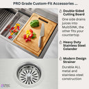 Forno Acqua 33-Inch Drop-In/Undermount MultiSINK Workstation Sink with Waterfall Faucet & Glass Rinser (E-XP30)