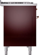 ILVE Nostalgie II 48-Inch Dual Fuel Freestanding Range with Removable Griddle in Burgundy with Copper Trim (UP48FNMPBUP)