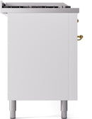 ILVE Nostalgie II 60-Inch Dual Fuel Freestanding Range with Removable Griddle in White with Brass Trim (UP60FSNMPWHG)