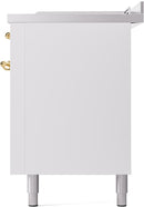ILVE Nostalgie II 60-Inch Dual Fuel Freestanding Range with Removable Griddle in White with Brass Trim (UP60FSNMPWHG)