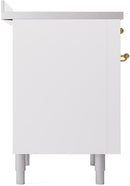 ILVE Nostalgie II 36-Inch Limited Edition Induction Range in White with Brass Trim (UPI366NMPWHG)