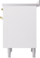 ILVE Nostalgie II 36-Inch Limited Edition Induction Range in White with Brass Trim (UPI366NMPWHG-LE)