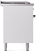 ILVE Nostalgie II 60-Inch Dual Fuel Freestanding Range with Removable Griddle in White with Bronze Trim (UP60FSNMPWHB)