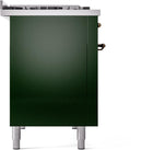 ILVE Nostalgie II 48-Inch Dual Fuel Freestanding Range with Removable Griddle in Emerald Green with Bronze Trim (UP48FNMPEGB)