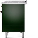 ILVE Nostalgie II 48-Inch Dual Fuel Freestanding Range with Removable Griddle in Emerald Green with Bronze Trim (UP48FNMPEGB)