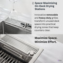 Forno Acqua 33-Inch Drop-In/Undermount 3-Level Workstation Sink with Faucet, Waterfall & Glass Rinser (D-WP30)