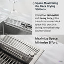 Forno Acqua 45-Inch Drop-In/Undermount 3-Level Workstation Sink with Two Faucets & Glass Rinser (J-WP30)