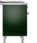 ILVE Nostalgie II 40-Inch Dual Fuel Freestanding Range with Removable Griddle in Emerald Green with Chrome Trim (UPD40FNMPEGC)