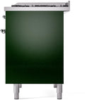 ILVE Nostalgie II 40-Inch Dual Fuel Freestanding Range with Removable Griddle in Emerald Green with Chrome Trim (UPD40FNMPEGC)