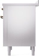 ILVE Nostalgie II 36-Inch Freestanding Electric Induction Range in Stainless Steel with Bronze Trim (UPI366NMPSSB)