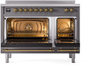 ILVE Nostalgie II 48-Inch Limited Edition Induction Range in Matte Graphite with Brass Trim (UPI486NMPMGG-LE)