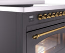 ILVE Nostalgie II 48-Inch Limited Edition Induction Range in Matte Graphite with Brass Trim (UPI486NMPMGG-LE)