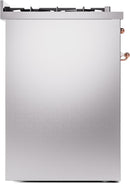 ILVE Nostalgie II 30-Inch Dual Fuel Freestanding Range in Stainless Steel with Copper Trim (UP30NMPSSP)