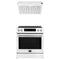 Forno Espresso 2-Piece Appliance Package - 30-Inch Donatello Induction Range and Under Cabinet Range Hood in White with Stainless Steel Trim