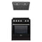 Forno 2-Piece Appliance Package - 30-Inch Leonardo Espresso Induction Range, and Under Cabinet Range Hood in Black with Stainless Steel Trim