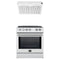 Forno 2-Piece Appliance Package - 30-Inch Leonardo Espresso Induction Range, and Under Cabinet Range Hood in White with Stainless Steel Trim