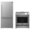 Forno 2-Piece Appliance Package - 30-Inch Gas Range & Refrigerator in Stainless Steel