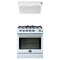 Forno 2-Piece Appliance Package - 30-Inch Leonardo Espresso Gas Range & Under Cabinet Range Hood in White with Stainless Steel Trim
