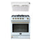 Forno 2-Piece Appliance Package - 30-Inch Gas Range & Under Cabinet Range Hood in White with Antique Brass Trim