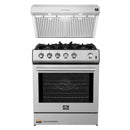 Forno 2-Piece Appliance Package - 30-Inch Gas Range & Under Cabinet Range Hood in Stainless Steel