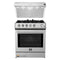 Forno 2-Piece Appliance Package - 30-Inch Gas Range & Under Cabinet Range Hood in Stainless Steel