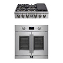 Forno 2-Piece Appliance Package - 36-Inch Spezia Gas Rangetop & 30-Inch French Wall Oven in Stainless Steel