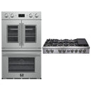Forno 2-Piece Appliance Package - 48-Inch Spezia Gas Rangetop & 30-Inch French Door Double Wall Oven in Stainless Steel
