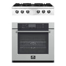 Forno 2-Piece Appliance Package - 36-Inch Lseo Gas Rangetop & 30-Inch Wall Oven in Stainless Steel