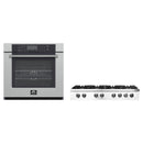 Forno 2-Piece Appliance Package - 48-Inch Lseo Gas Rangetop & 30-Inch Wall Oven in Stainless Steel