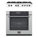 Forno 2-Piece Appliance Package - 48-Inch Lseo Gas Rangetop & 30-Inch Wall Oven in Stainless Steel