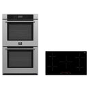 Forno 2-Piece Appliance Package - 36-Inch Parco Induction Cooktop & Villarosa Double Electric Wall Oven in Stainless Steel