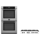 Forno 2-Piece Appliance Package - 48-Inch Lseo Gas Rangetop & 30-Inch Double Wall Oven in Stainless Steel