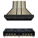 Forno 2-Piece Appliance Package - 48-Inch Gas Cooktop & Wall Mount Range Hood in Black