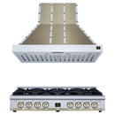 Forno 2-Piece Appliance Package - 48-Inch Gas Cooktop & Wall Mount Range Hood in White