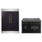 Forno 2-Piece Appliance Package - 48-Inch Electric Range & 60-Inch Refrigerator in Black with Antique Brass Handle