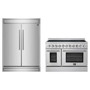 Forno 2-Piece Appliance Package - 48-Inch Electric Range & 60-Inch Refrigerator in Stainless Steel