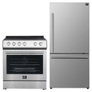 Forno 2-Piece Appliance Package - 30-Inch Espresso Electric Range & 31-Inch Refrigerator  and Bottom Freezer in Stainless Steel