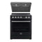 Forno 2-Piece Appliance Package - 30-Inch Espresso Electric Range & Under Cabinet Range Hood in Black with Antique Brass Handle