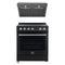 Forno 2-Piece Appliance Package - 30-Inch Espresso Electric Range & Under Cabinet Range Hood in Black with Stainless Steel Handle