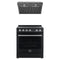 Forno 2-Piece Appliance Package - 30-Inch Espresso Electric Range & Under Cabinet Range Hood in Black with Stainless Steel Handle
