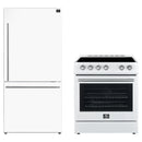 Forno 2-Piece Appliance Package - 30-Inch Espresso Electric Range & 31-Inch Refrigerator/Bottom Freezer in Black with Stainless Steel Handle