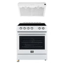 Forno 2-Piece Appliance Package - 30-Inch Espresso Electric Range & Under Cabinet Range Hood in White with Stainless Steel Handle