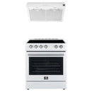 Forno 2-Piece Appliance Package - 30-Inch Espresso Electric Range & Under Cabinet Range Hood in White with Stainless Steel Handle
