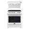 Forno 2-Piece Appliance Package - 30-Inch Espresso Electric Range & Under Cabinet Range Hood in White with Antique Brass Handle