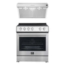 Forno 2-Piece Appliance Package - 30-Inch Espresso Electric Range & Under Cabinet Range Hood in Stainless Steel