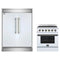 Forno 2-Piece Appliance Package - 30-Inch Electric Range & 60-Inch Refrigerator in White with Antique Brass Handle