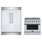 Forno 2-Piece Appliance Package - 36-Inch Electric Range & 60-Inch Refrigerator in White with Antique Brass Handle
