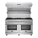 Forno 2-Piece Appliance Package - 60-Inch Dual Fuel Range and Wall Mount Range Hood in Stainless Steel