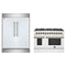 Forno 2-Piece Appliance Package - 48-Inch Dual Fuel Range & 60-Inch Refrigerator in White with Antique Brass Handle
